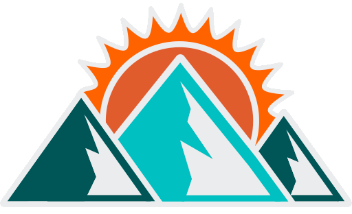 Doug Betters for the Children logo icon (mountains and sun)